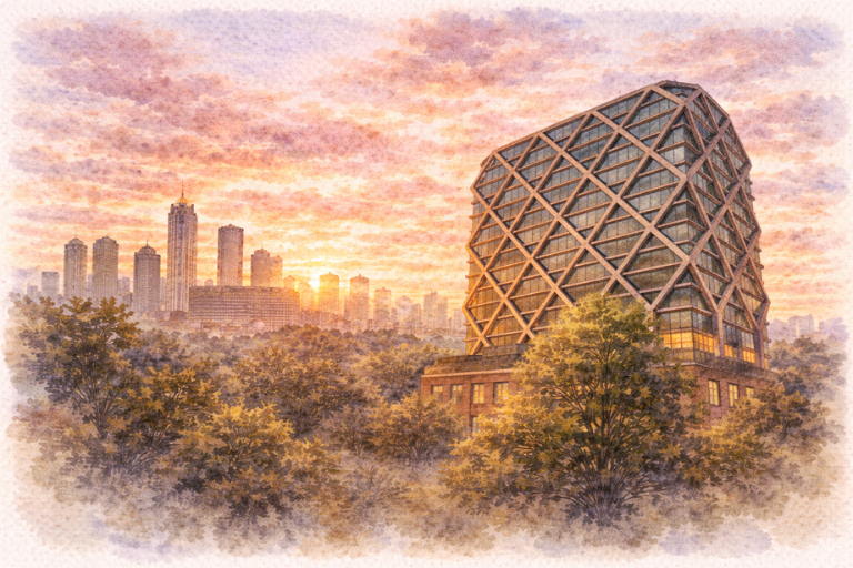Forth Hotel Atlanta Watercolor Skyline